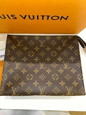 $1200 • Buy Louis Vuitton Toiletry Monogram Pouch 26 Brown Canvas [DISCONTINUED]