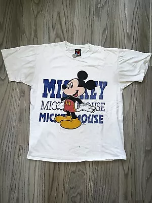 VTG 90’s Mickey Mouse Unlimited White T-Shirt Men’s Size (L/XL) Velva Sheen USA • $15.99