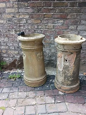 £30 • Buy TWO OLD CHIMNEY POTS Garden Ornament Garden Planter Old Chimney Pot