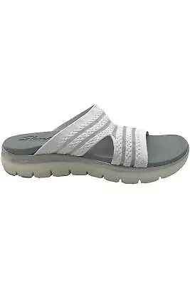 Skechers Flex Appeal Washable Mesh Slide Sandals Right Sheer White • $32.99