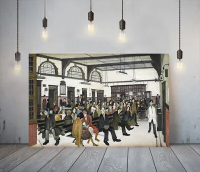 £64.99 • Buy Lowry Style Ancoats Hospital -framed Canvas Wall Art Picture Paper Print- Brown
