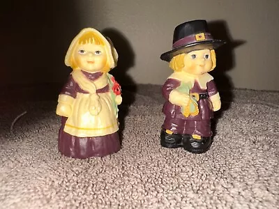 Vintage Thanksgiving Pilgrims  Hallmark Merry Miniatures Plastic Figures 2.5” • $9.99