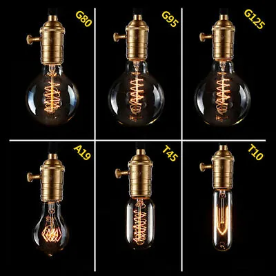 2/4x E14 E27 Vintage Antique Style Bulbs Edison Industrial Filament Bulb Light • £9.99