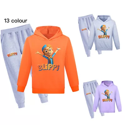 New Blippi TV Kids Boys Hoodie Trouser Suit Casual Sportswear Tracksuit Set Xmas • £17.99