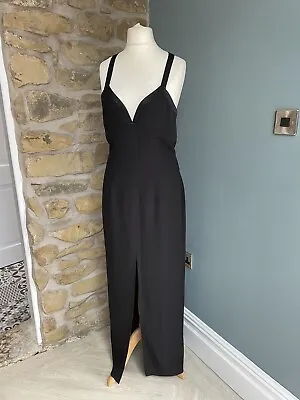 £15 • Buy After Six Ronald Joyce 90s Retro Vintage Black Fitted Even Gown Dress Size 14