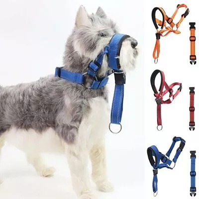 Dog Muzzle Adjustable Mesh Dog Muzzle Dog Training Leash Leader Control Easy-Fit • £6.99