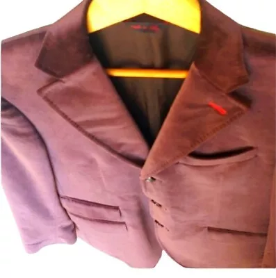 Twist Micro-suede Sports Jacket Vintage Made In Italy 40R 41R Brown/Burgundy • $86