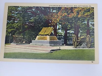 High Water Mark Of The Civil War Gettysburg Pa. Vintage Linen Postcard • $4