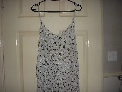 Fat Face  Ladeis Size 14  Grey Multi Dress  Pattern Layered  Frill Bottom  Strap • £10