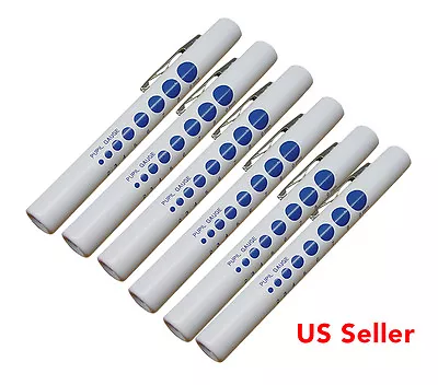 LED Nurse Medical WHITE Pen Lights Penlight W/ Pupil Gauge Pen Light US SELLER! • $9.09