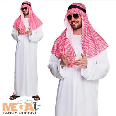 Arab Sheikh Mens Fancy Dress Middle Eastern Arabian Egyptian Adults Costume New • £13.99