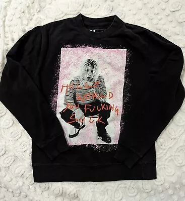 Machine Gun Kelly Sweater Sz Small Black Tour 2021 Crew Neck Long Sleeve MGK • $29.99