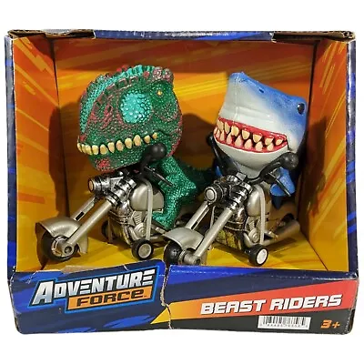 Adventure Force T-Rex Dinosaur On Motorcycle Shark Beast Riders Friction Powered • $25.03