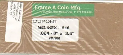 100 Large Currency Banknote Sleeves DuPont Mylar Melinex Polyester Holders W Lip • $69.97