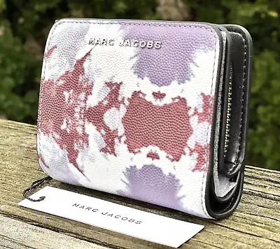 Marc Jacobs Bifold Zip Wallet Lavender Tie Dye Multi $145 Nwt • $74.99