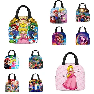 3D Super Mario Princess Peach Lunch Bag Insulated Snack Picnic Travel Box Gifts • £8.99