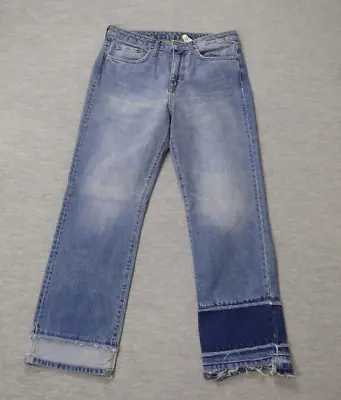 H&M Denim Jeans Womens 28 Blue High Waist Straight Cropped • $11.95