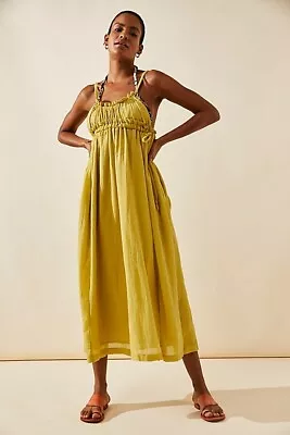 Free People C'est Bon Midi Dress - Fennel Seed - Size XS M - RRP £88 No Labels • £22.99