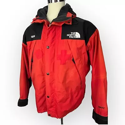 Vintage 1997 The North Face Red Goretex Mountain Parka Coat Large SEAN • $200