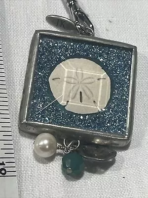 Sand Dollar Charm Pendant Jewel Kade 28” Necklace “ By The Sea • $15.95