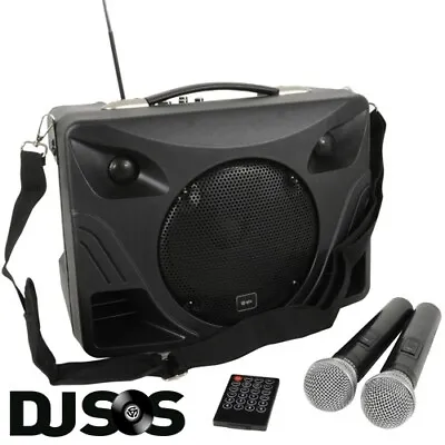 QTX Delta 50 - Portable PA Sound System Bluetooth USB Inc 2x Wireless Radio Mic  • £181.62