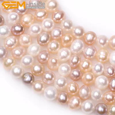 Natural Gemstone Freshwater Pearls Near Round Loose Beads For Jewelry Making 15  • £8.96