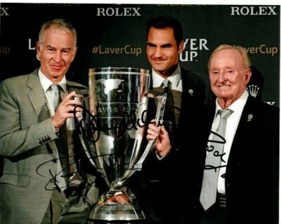 $873.60 • Buy JOHN MCENROE ROD LAVER And ROGER FEDERER Signed 8x10 TENNIS Photo W Hologram COA