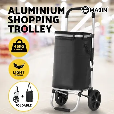 Emajin Foldable Shopping Cart Trolley Grocery Storage Portable Aluminum 45KG • $56.95