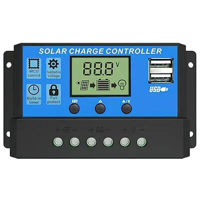 30A PWM Solar Panel Battery Charge Controller Regulator 12V/24V AUTO Dual USB UK • £7.99