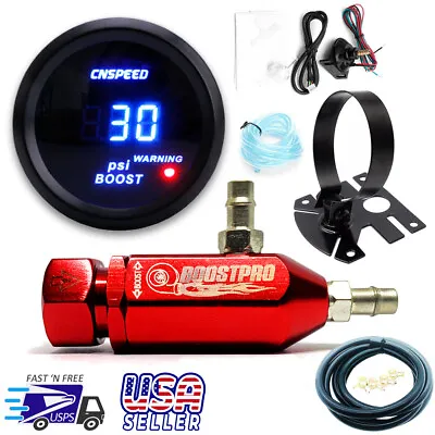 Manual Boost Controller KIT RED Turbo MBC 0-30PSI With Boost Gauge & Mount • $43.77