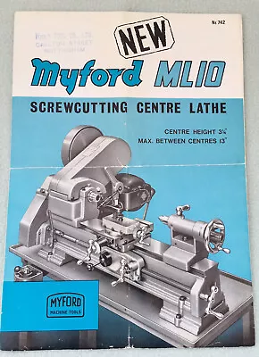 Vintage Myford ML10 Metalworking Lathe Brochure 1971 • £5