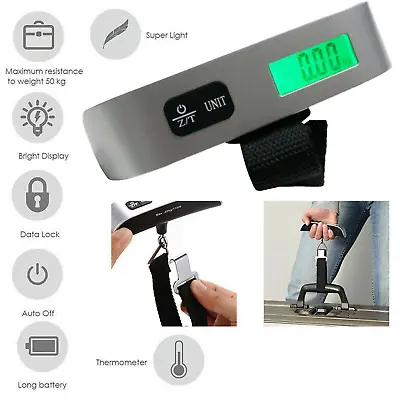 £5.20 • Buy 50kg Portable Hanging Digital Electronic Travel Suitcase Luggage Weighing Scale