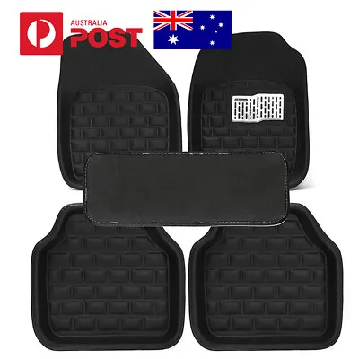 Car Floor Mat All Weather Rubber Leather 5PCS Black Waterproof Dustproof AU Ship • $53.18