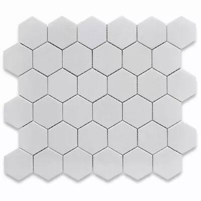 T32P Thassos White Marble Hexagon Mosaic Tile 2 Inch Polished • $21.99