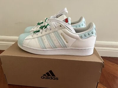 $80 • Buy Adidas Superstar Originals X LEGO Shoes US W 8.5 Blue Mint GX7206