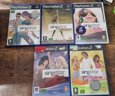 £6.99 • Buy 5 X SingStar Games PlayStation 2 Including Legends, 80's, Rock Ballads, Popworld