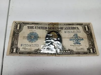1923 $1 Silver Certificate  Horse Blanket  Blue Seal Taped #2 • $14.99