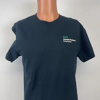 Hewlett Packard Enterprise Logo T Shirt Computer Cloud Services Black Size M • $20.99