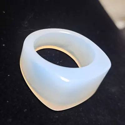 Vintage Gemstone Icy Lavender Solid Jadeite Cocktail Ring Size 8 • $167