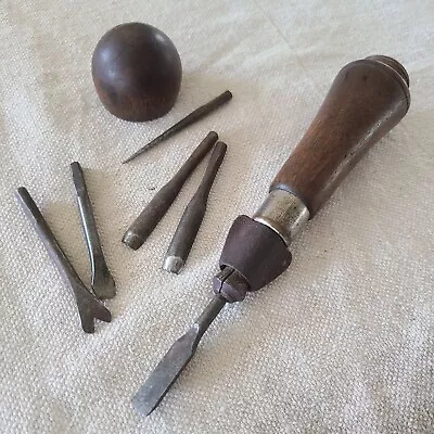 Antique Hardwood Pocket Multi Tool 6 Heads Bits Like Flather Fray Millers Falls • $20