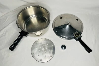 $28 • Buy Vintage 4 Qt. Presto Stainless Steel Pressure Cooker / Canner Model 0131001 EUC