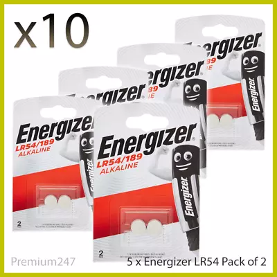 10 X Energizer LR54 1.5V Alkaline Battery 189 AG10 V10GA LR1130 D189A 389 • £4.09