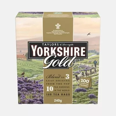 Taylors Of Harrogate Yorkshire Gold Leaf Tea 100 Tea Bags Free Shipping • $72.99