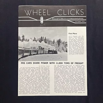 Wheel Clicks Pacific Railroad Society Monthly Newsletter Journal 1978 October • $12.99