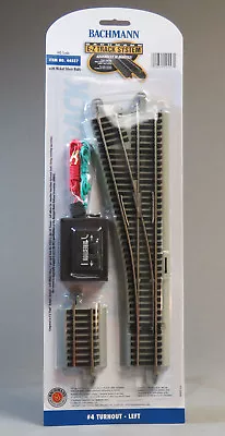 BACHMANN E-Z TRACK HO SCALE #4 TURNOUT LEFT HAND SWITCH Roadbed BAC44557 NEW • $76.83