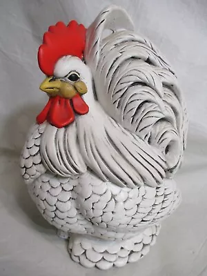 Vintage Atlantic Mold Hand Painted Ceramic Rooster Cookie Jar • $40