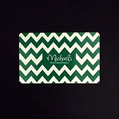 Michaels Green & White Zig-zag Lines 2013 NEW COLLECTIBLE GIFT CARD $0 #7083 • $2.77