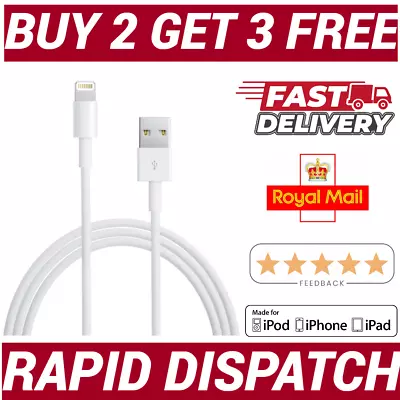 Fast Charger Sync USB Cable For Apple IPhone 5 6 7 8 X XS XR 11 12 13 Pro IPad • £2.85