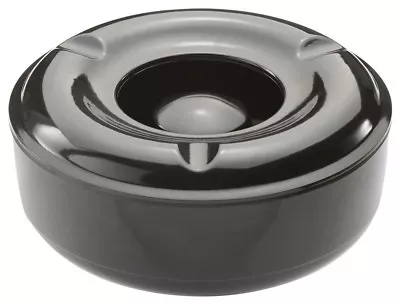 £6.95 • Buy Black Windproof Ashtray Melamine With Lid 5.75  Outdoor Cigarette Pub Ashtray