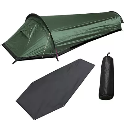 Person Backpacking Tent Hiking Bivy Tent Lightweight  Bag B0G6 • $77.99
